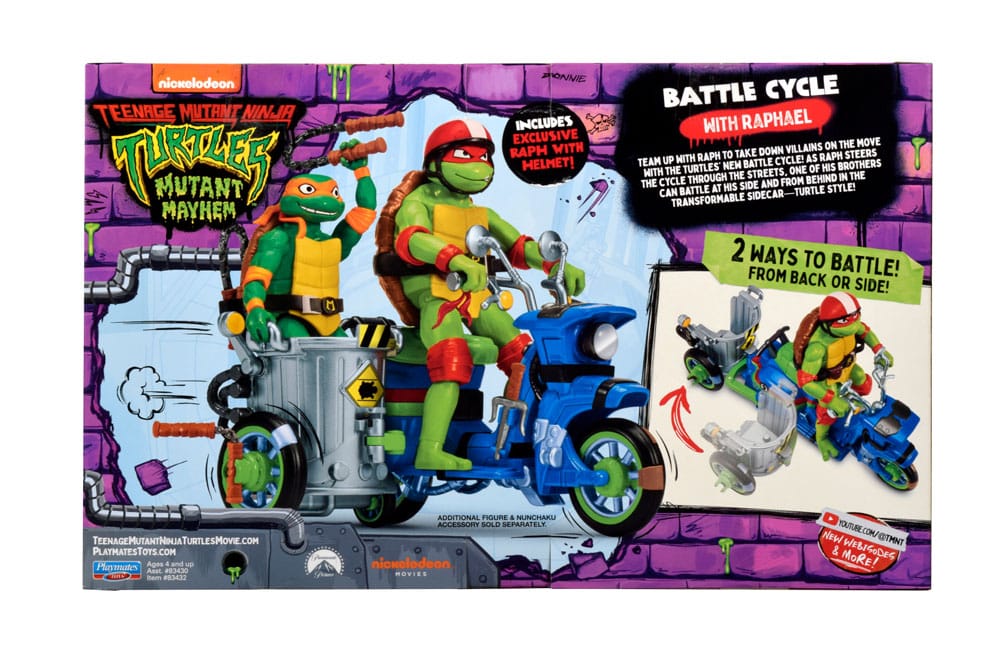 Teenage Mutant Ninja Turtles: Mutant Mayhem Action Figure Raphael & Scooter with Sidecar 11 cm