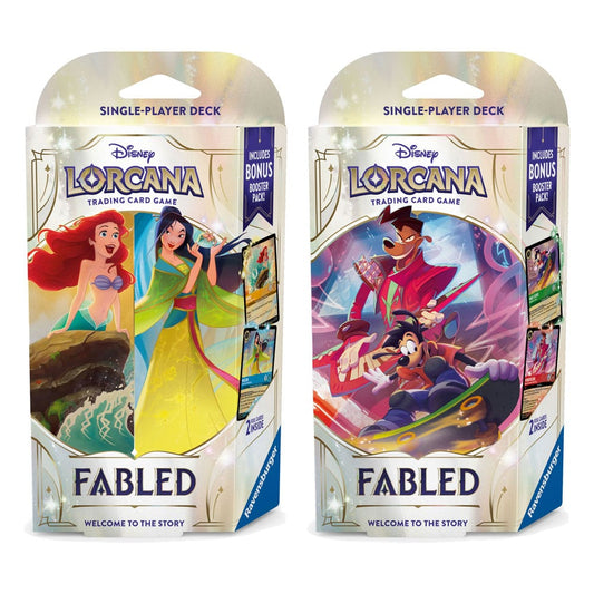 Disney Lorcana TCG Fabled Starter Decks Display