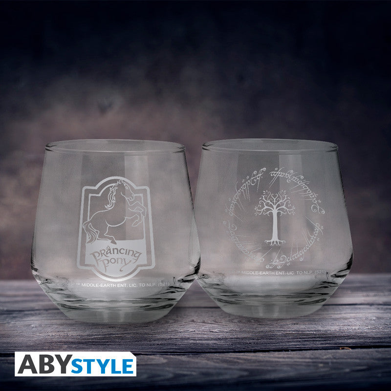 LORD OF THE RINGS - 2 Glass Set Prancing Pony & Gondor