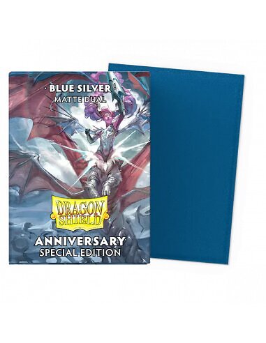 Dragon Shield 100 Sleeves Card Sleeves Standard Matte Cobalt & Silver