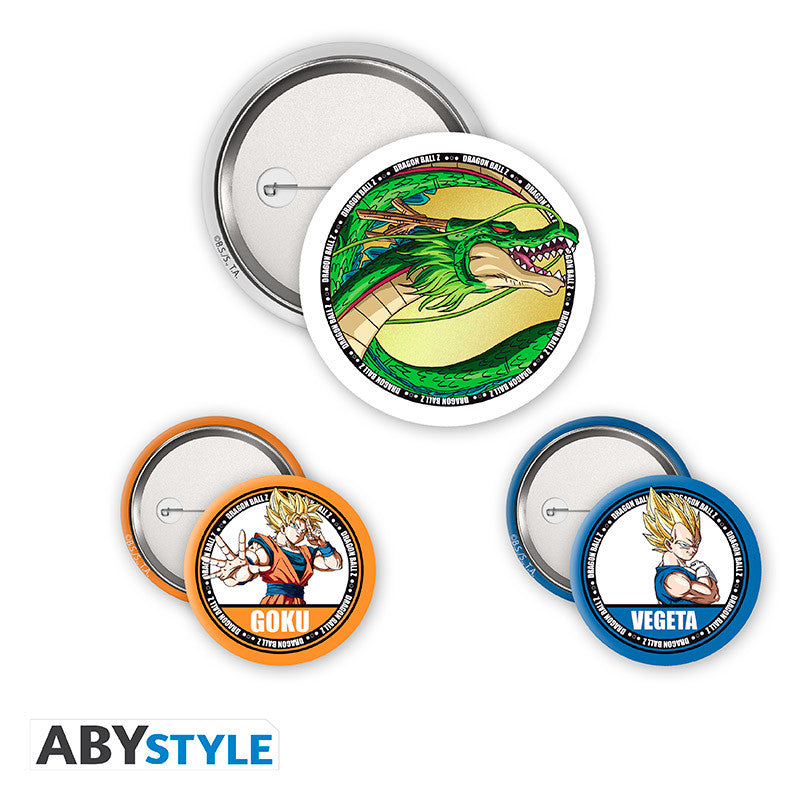 DRAGON BALL - Pack de Badges -  Goku, Vegeta & Shenron
